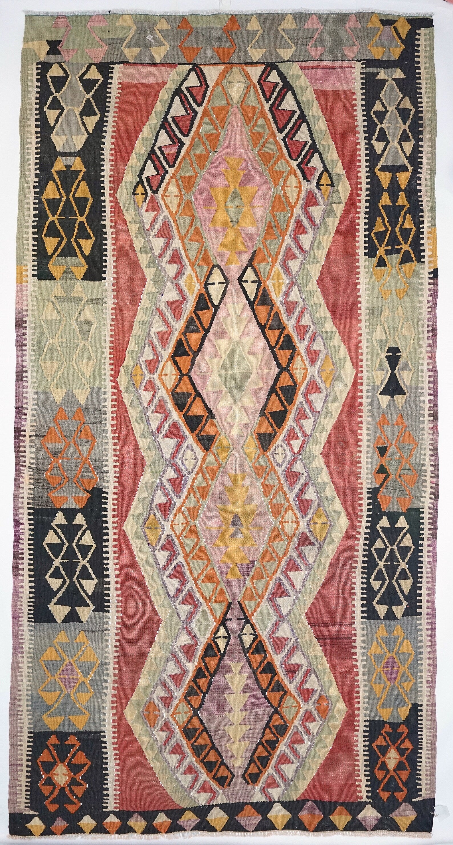 Vintage Kelim aus Antalya – handgewebter Teppich, Wolle, 360 × 160 cm. Anatolian Soul No. 87