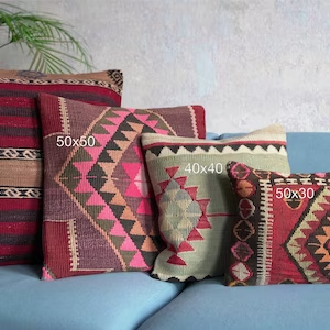 50x50 cm Kelim Kissen - Unikat