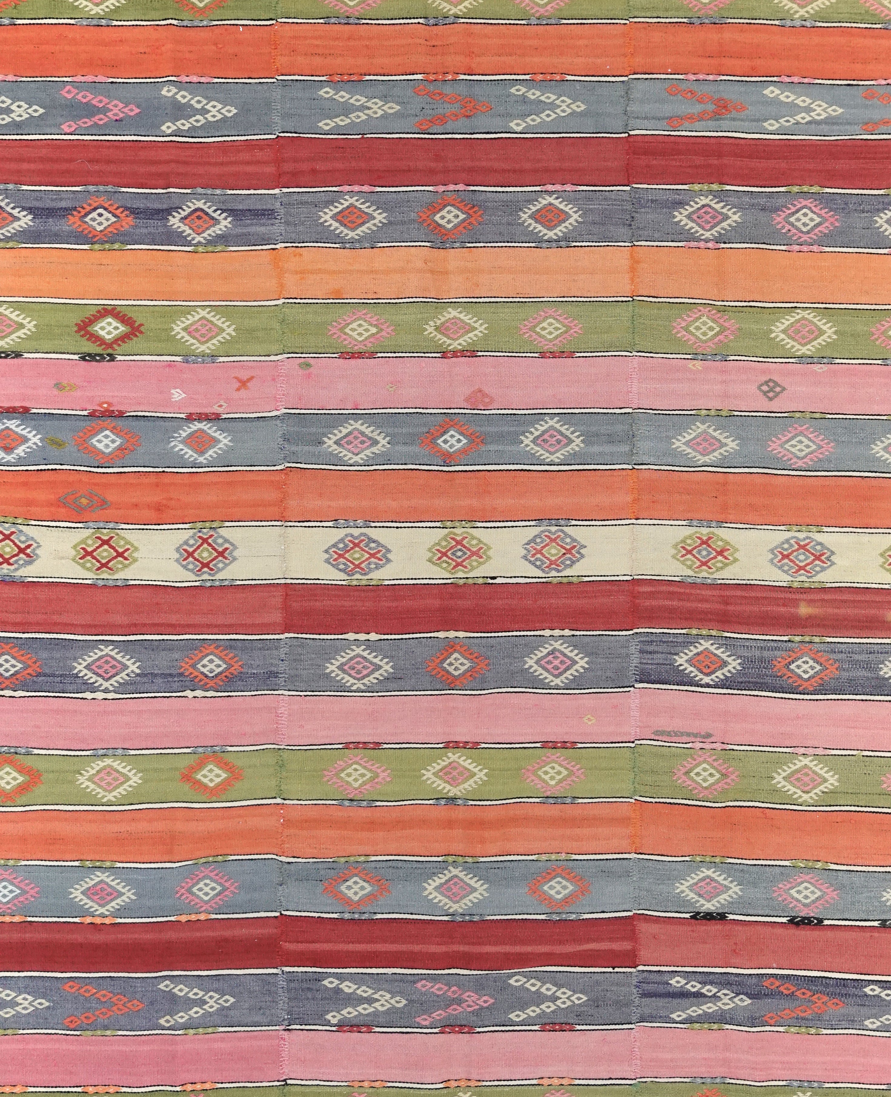 Denizli Kelim 285x176 cm. Wolle. Vintage. Anatolian Soul No. 90