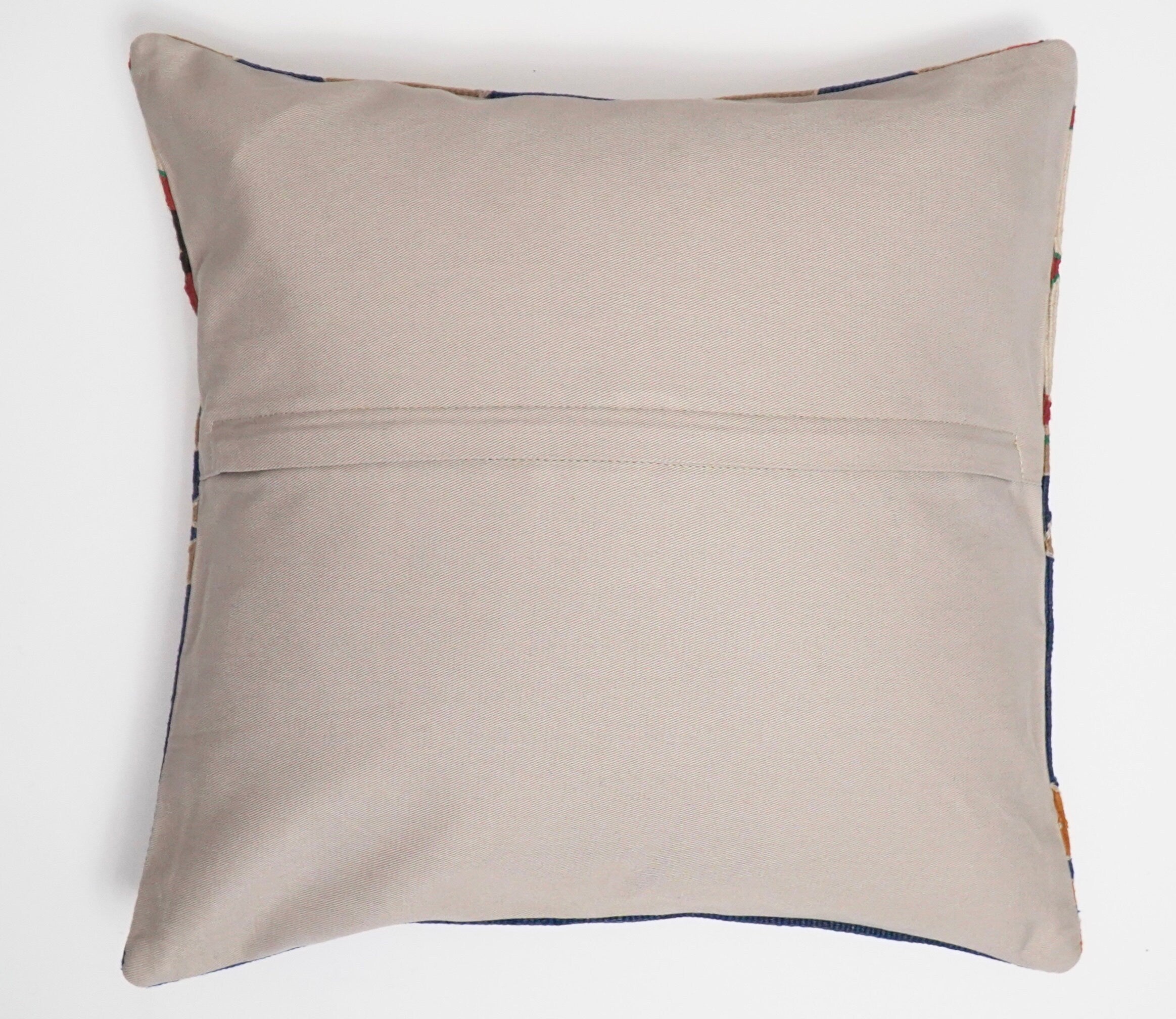Unique kilim pillow 40 x 40 cm. Wool boho pillow.
