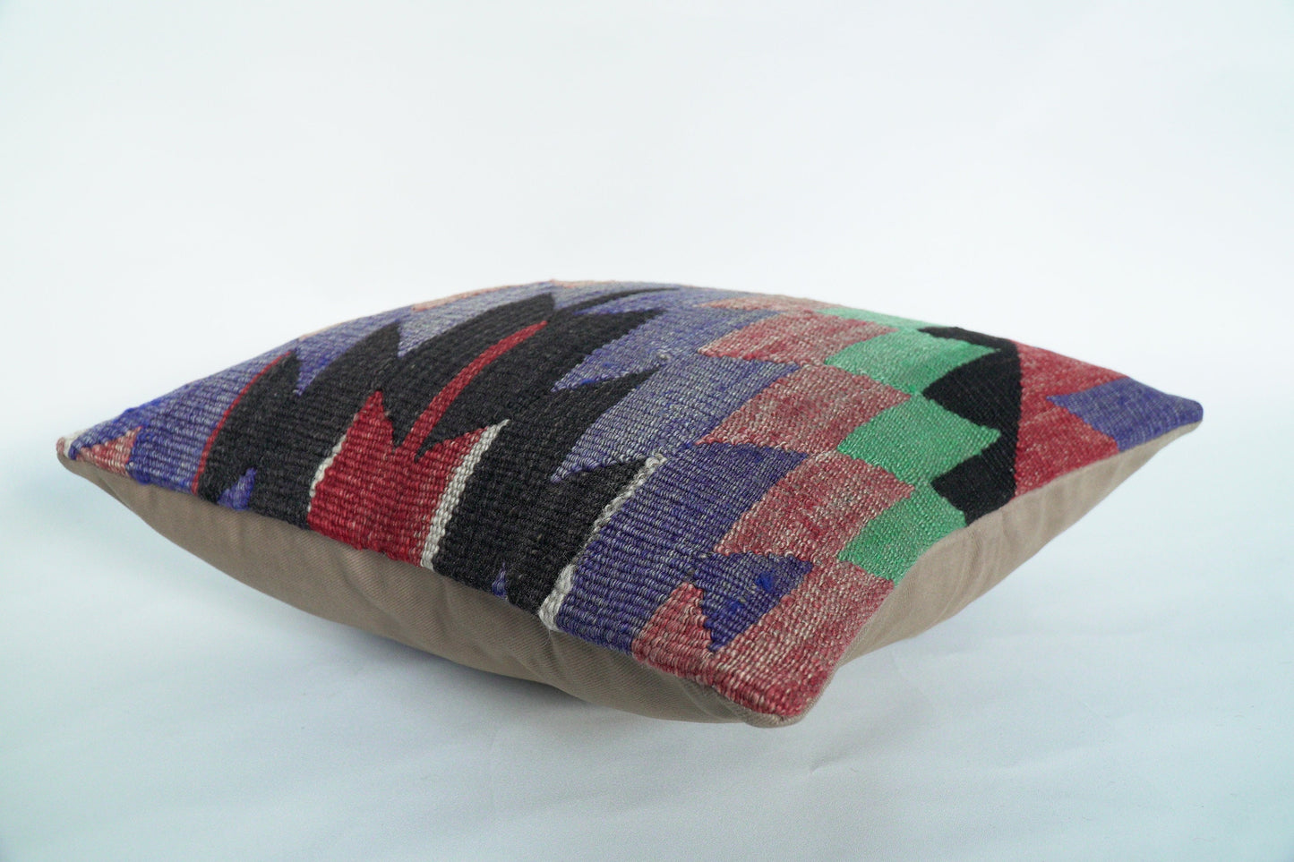 Unique kilim pillow from Turkey. 40 x 40 cm. Wool boho cushion.