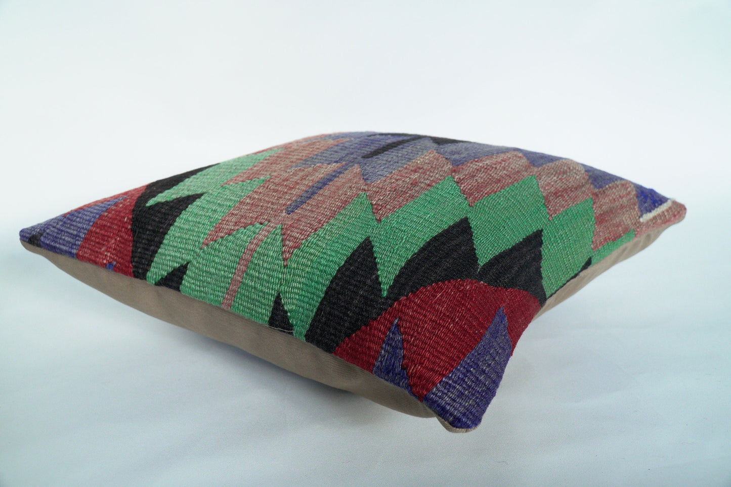 Unique kilim pillow from Turkey. 40 x 40 cm. Wool boho cushion.