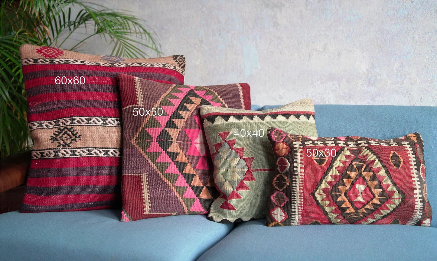 Cuval Kelim Kissen ca. 75x40 cm - Einziagrtiges Kissenbezug Boho, Zierkissen