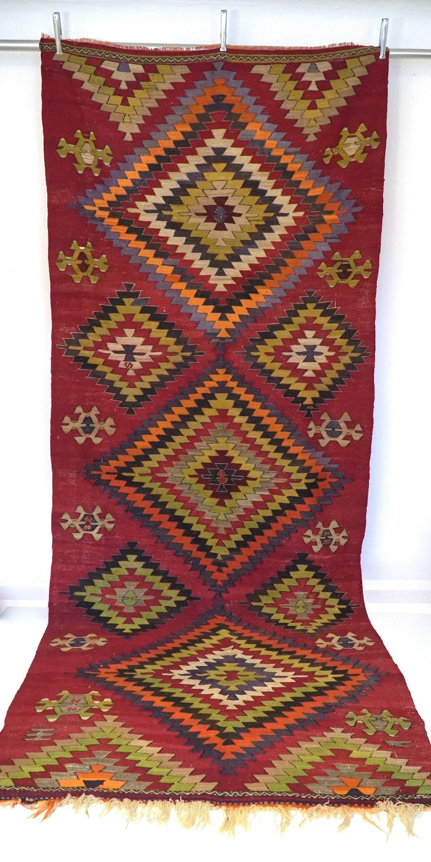 Vintage Kelim aus Zentralanatolien, 400 x 155 cm. Schafwolle. Anatolian Soul No. 99