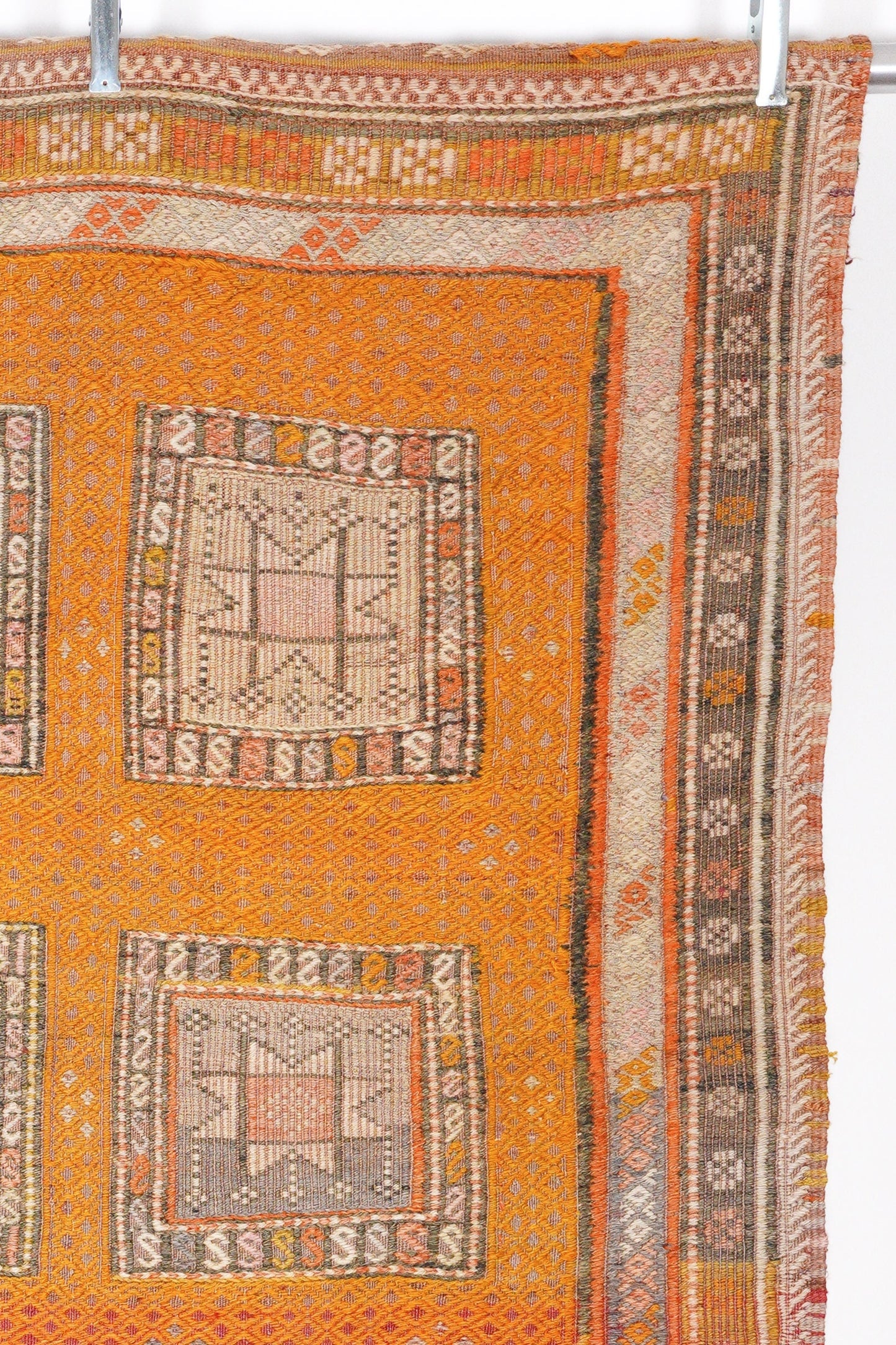 Nomaden Cicim Kelim aus Fethiye / Südwestanatolien ca. 260 x 157 cm. Broschierter Vintage Teppich / Kilim.
