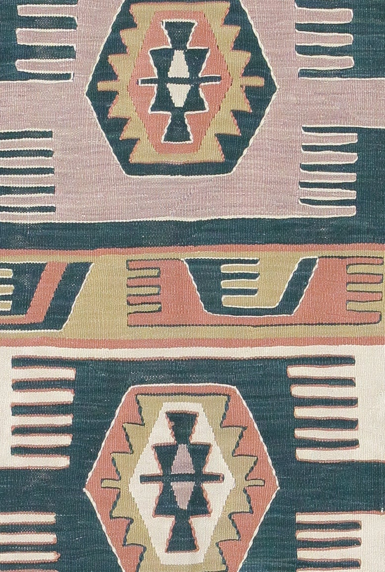 Vintage Kelim 188 x 110 cm, mit echten Naturfarben aus der Region um Konya in Anatolien. Schurwolle