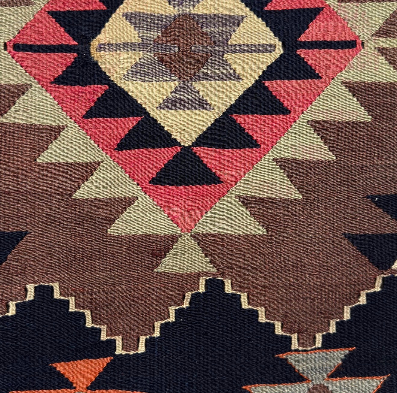 Kelim Cushion Cover 40x40 cm | Genuine Turkish Vintage Kelim Cushion