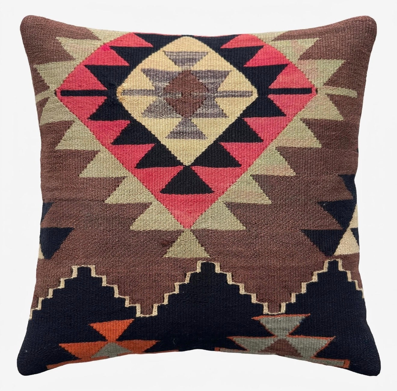 Kelim Cushion Cover 40x40 cm | Genuine Turkish Vintage Kelim Cushion