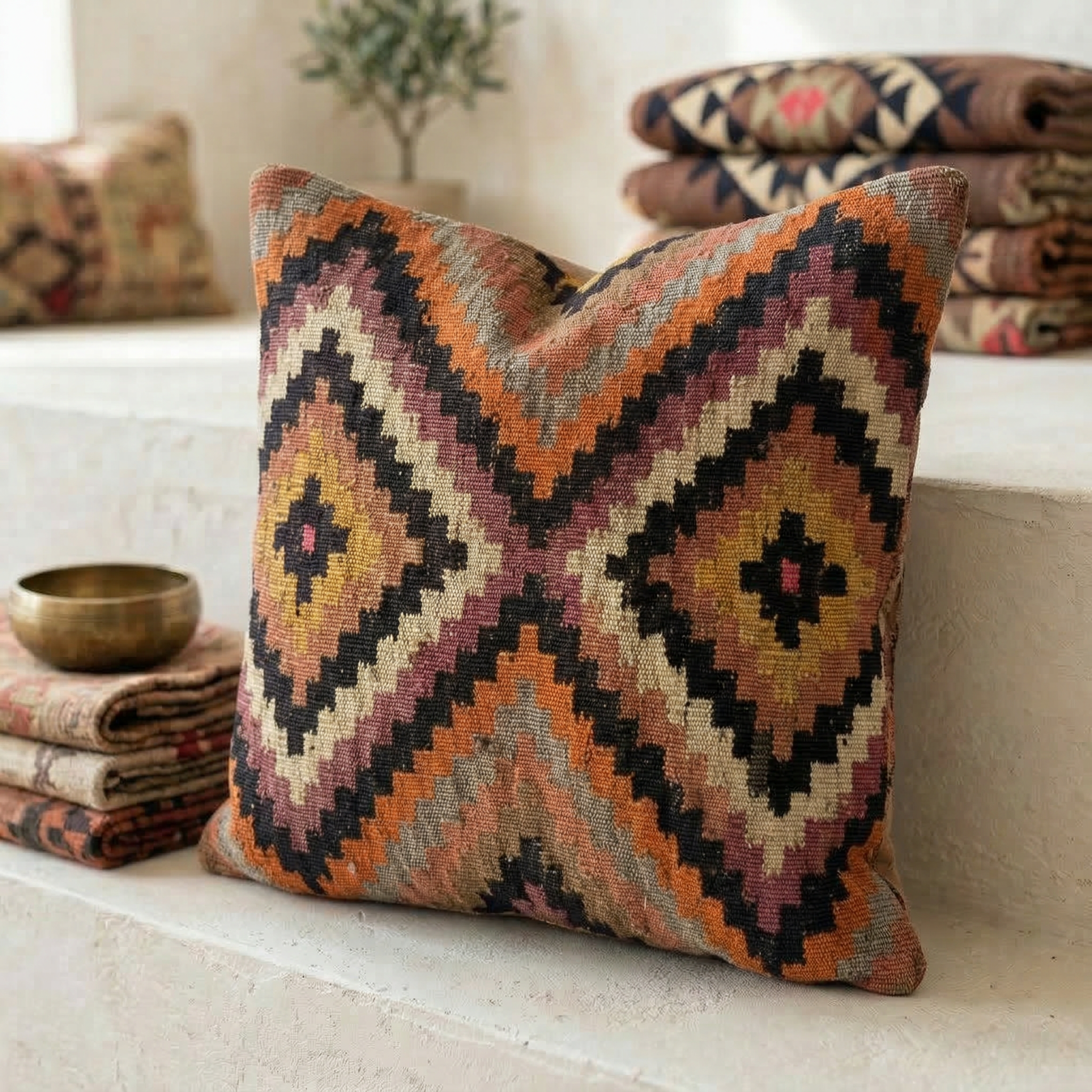 Kilim cushion 40 x 40 cm - finest wool
