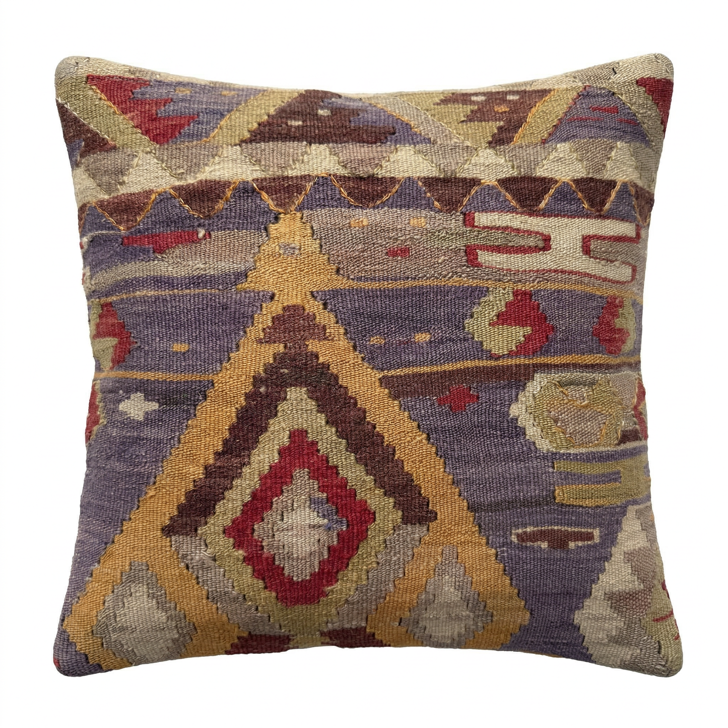 Kelim Kissenbezug 40x40 cm | Echtes türkisches Vintage Kelim Kissen