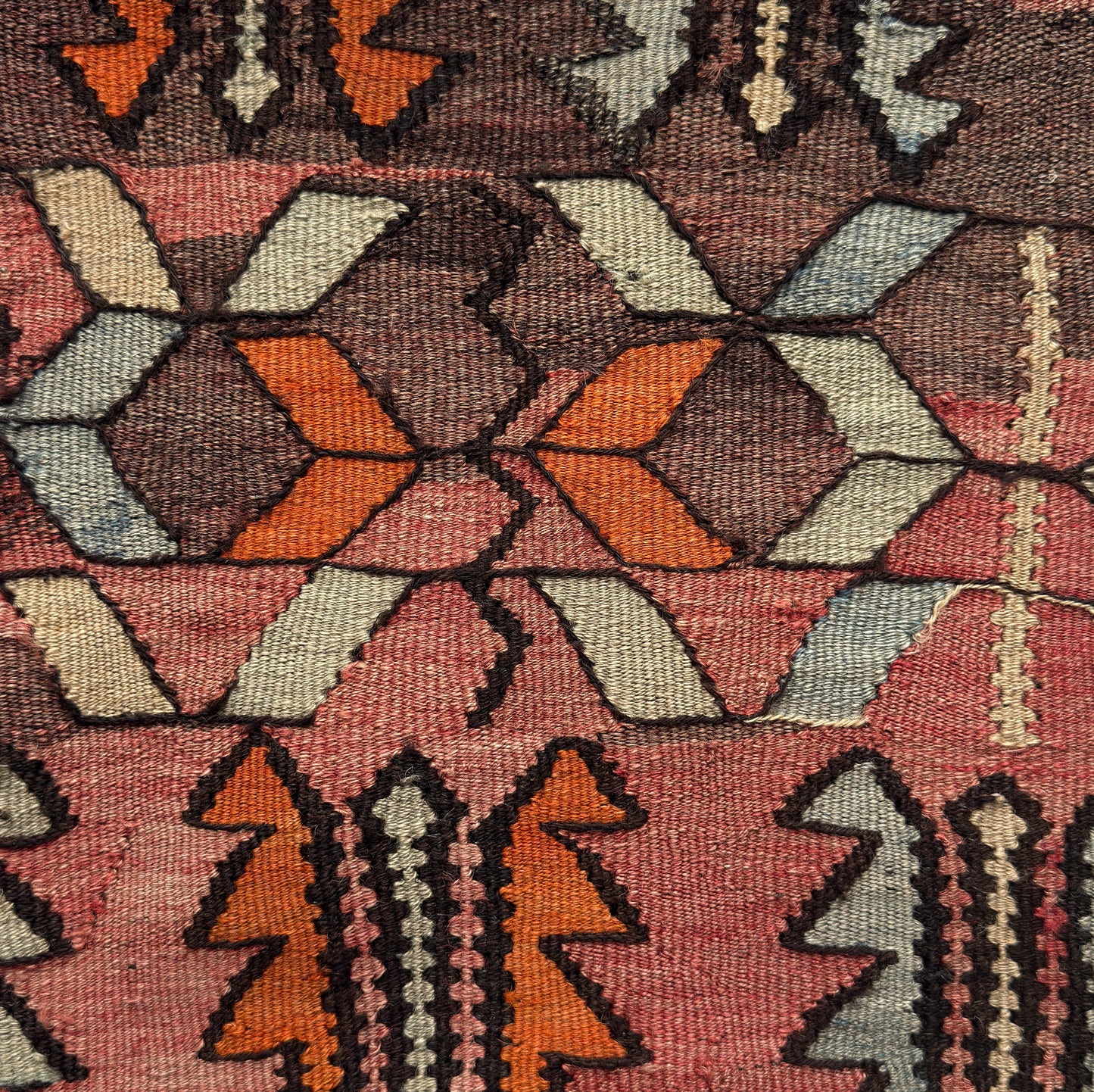 Kelim Kissenbezug 40x40 cm | Echtes türkisches Vintage Kelim Kissen