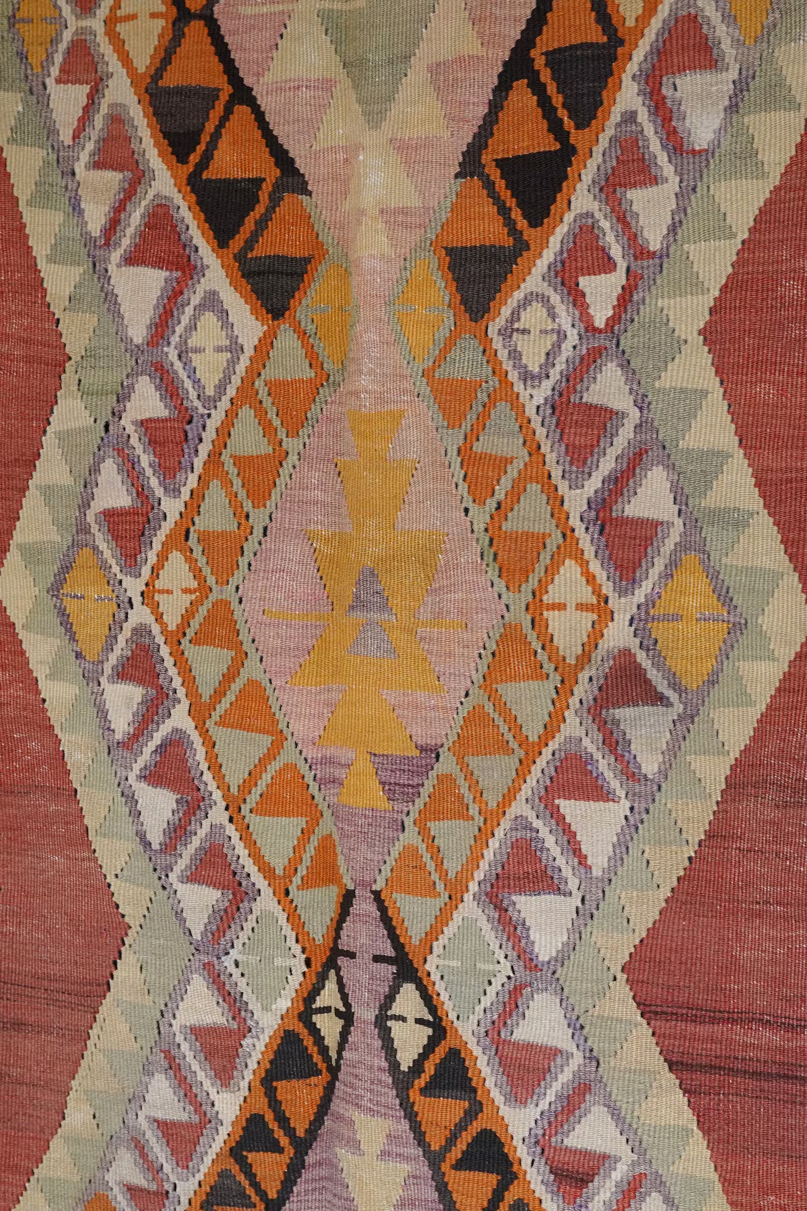 Vintage Kelim aus Antalya – handgewebter Teppich, Wolle, 360 × 160 cm. Anatolian Soul No. 87