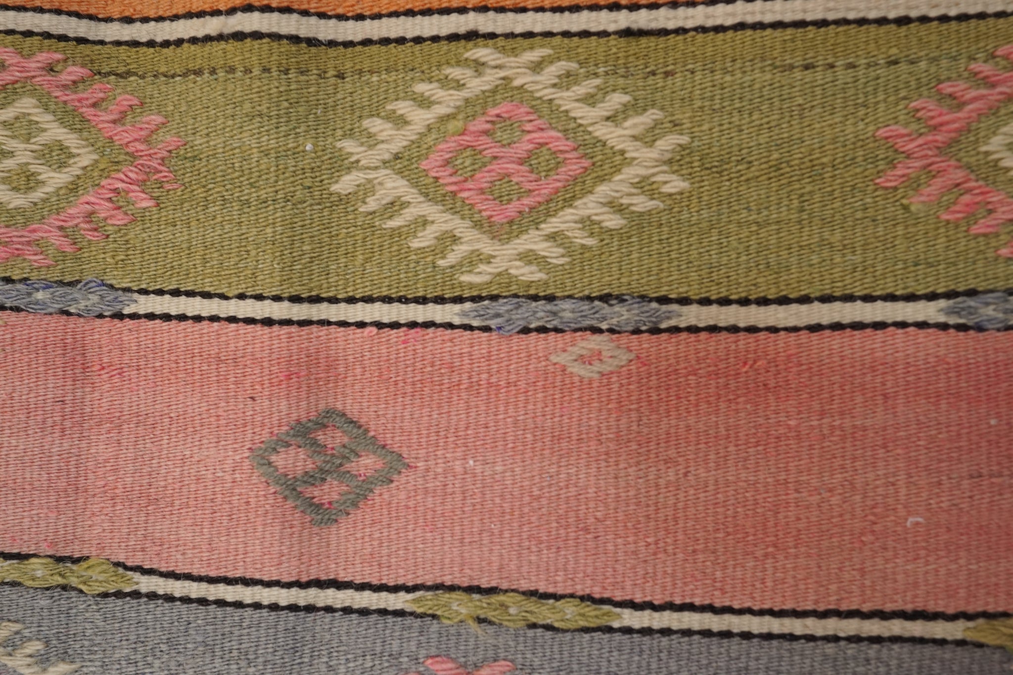 Denizli Kelim 285x176 cm. Wolle. Vintage. Anatolian Soul No. 90