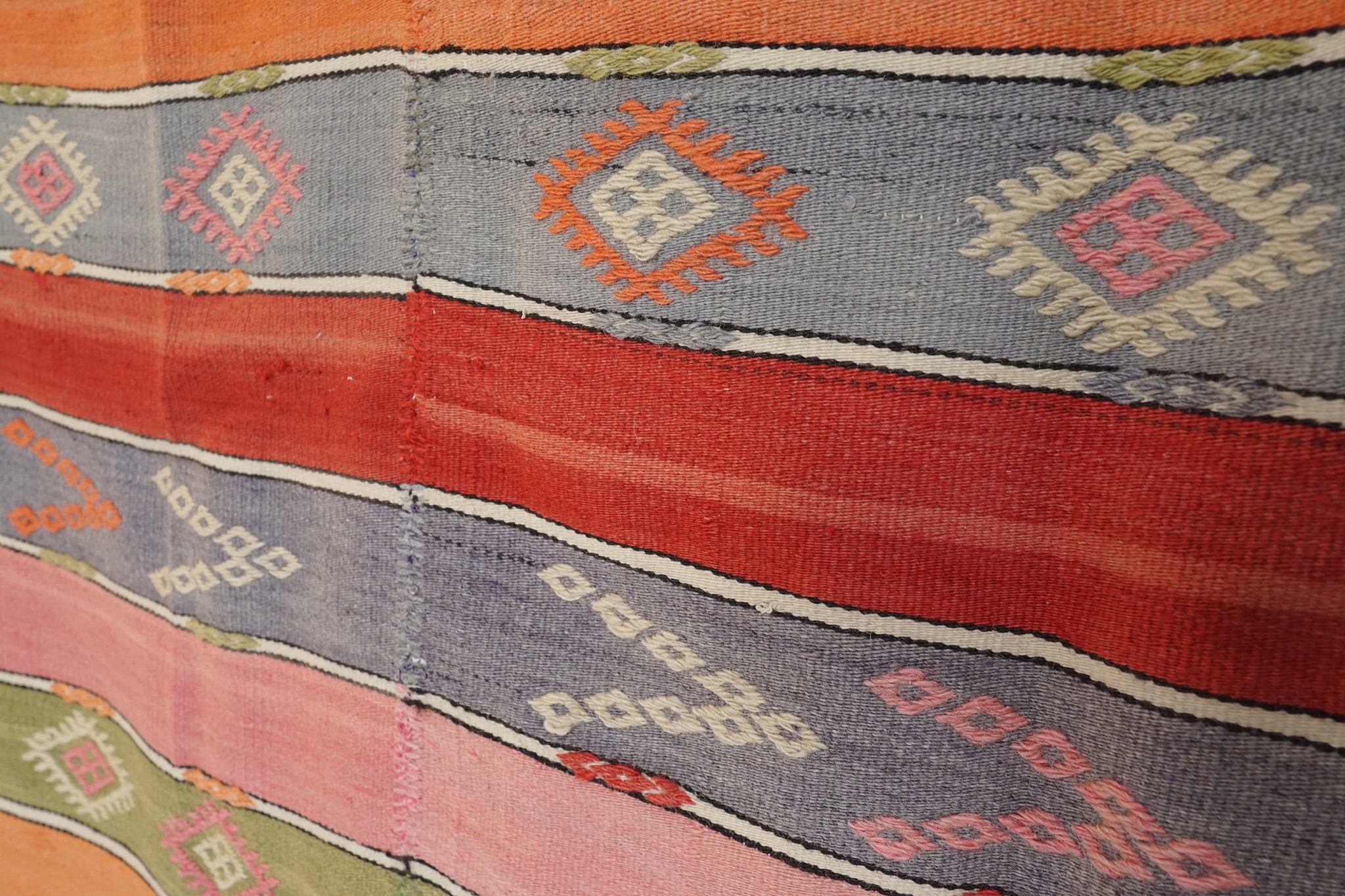 Denizli Kelim 285x176 cm. Wolle. Vintage. Anatolian Soul No. 90