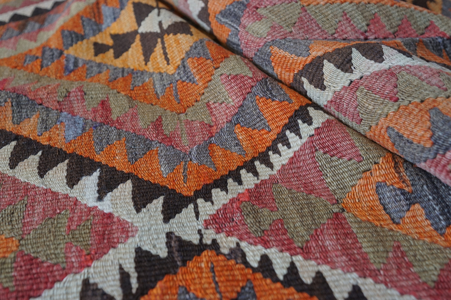 Kelim aus der Region Mut, 315 x 174 cm. 100% Wolle. Vintage Kilim