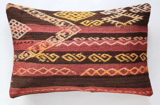 Kelim Kissen 60x40 cm Vintage Kelimkissen Handgewebt.  Kissenbezug Boho Kissen Pillow Sitzkissen