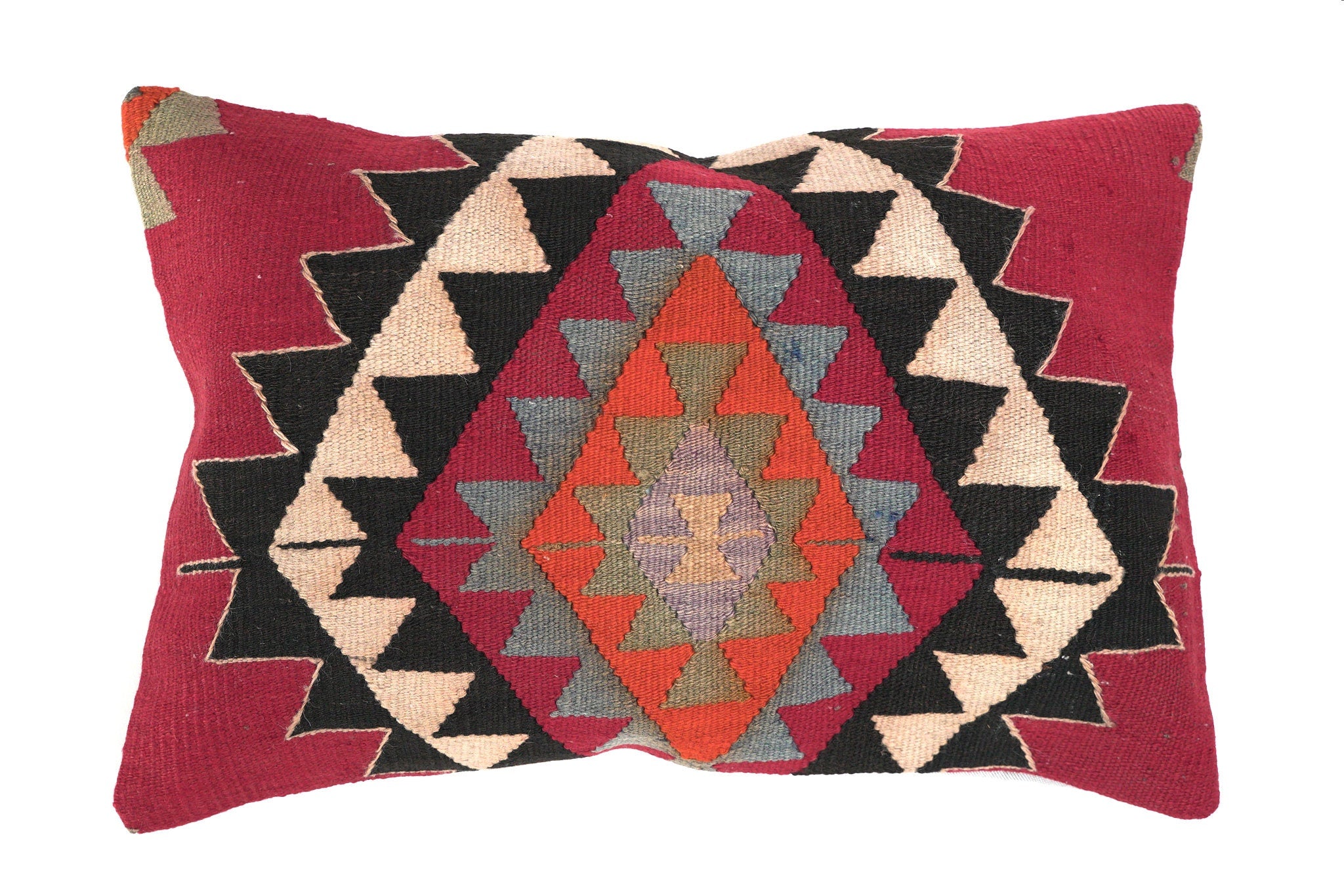 Kelim Cushion 60x40 cm - Wool Cushion Cover