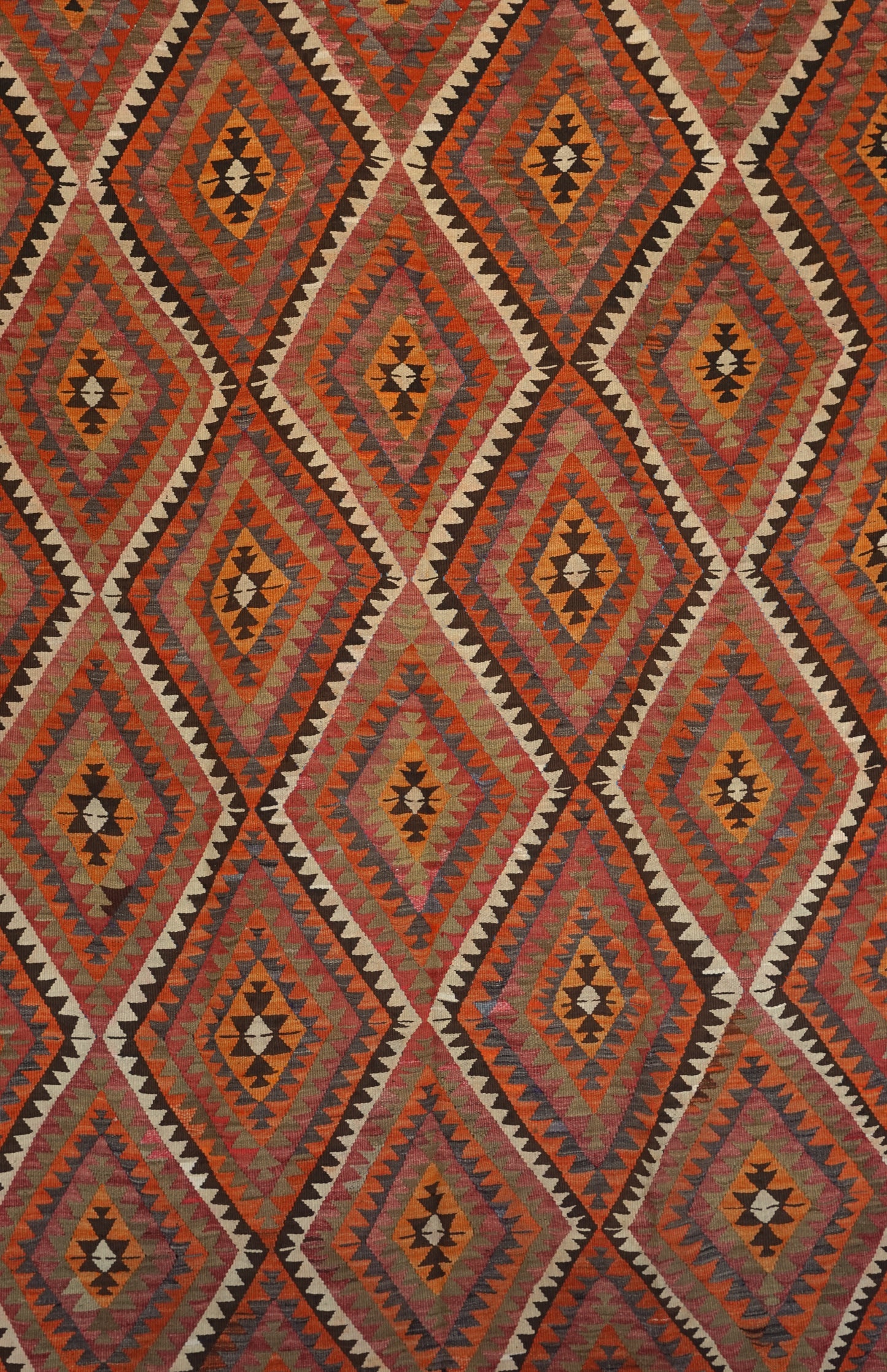 Kelim aus der Region Mut, 315 x 174 cm. 100% Wolle. Vintage Kilim